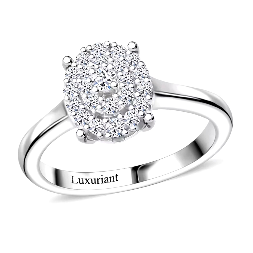 Silver Lab Grown Diamond Ring